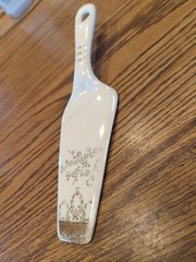 Vintage Decorative Porcelain Cake Server Cutter Holiday Wedding Birthday Etc.
