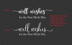 Well Wishes for the New Mr. & Mrs. Cards Wedding Wishing Well Sign Decal