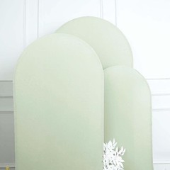 Set of 3 Sage Green Spandex Arch Covers Fitted Round Backdrop Stand Decor
