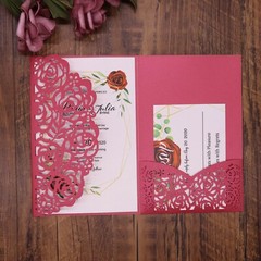 25/50/100pcs Personalized Laser Cut Printing Wedding Invitation Cards Cover Sets