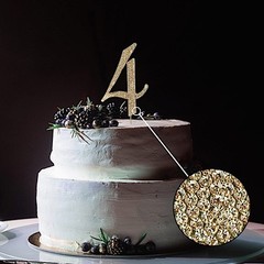 4.5″ GOLD Number 4 Rhinestone Cake Topper Wedding Cupcake Dessert Dessert Events