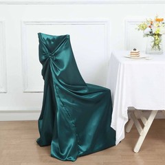 6 Peacock Teal SATIN UNIVERSAL CHAIR COVER for Wedding Banquet Reception