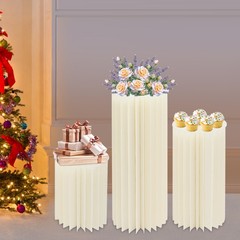 3pcs Cardboard Centerpiece Display for Wedding Party Garden Cylinder Flowers Sta