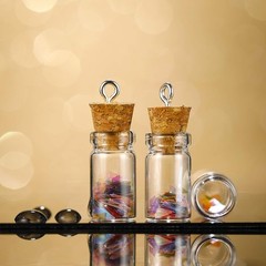 Yungyan 50 Pieces Small Mini Glass Bottles Jars with Cork Stoppers 2ml, Clear