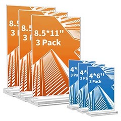 Acrylic Sign Holder, Sign Holders Vertical, Double Sided Display Clear