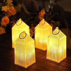 CLEAR 6 Mini 3.5″ Warm White Acrylic Crystal Lantern DESK LAMP Decorative LED