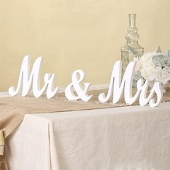 Mr and Mrs Letters Wedding Wooden Sign Party Décor Decoration Table Top Standing
