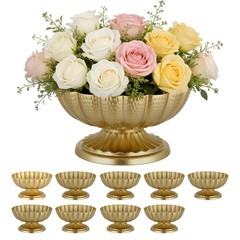 VEVOR 10 PCS Wedding Flower Vase 4.7in Mini Floral Bowl Centerpieces Gold