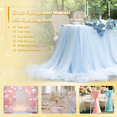 Glitter Tulle Fabric, 1 Yard X 60 Inch Wide Tulle Bolt Beige Tulle Netting with