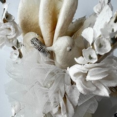 VTG Coast Novelties Spun Cotton Doves Wedding Cake Topper 2 Doves Bell 9″