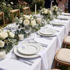 24 PCS Clear Acrylic Place Cards Wedding White Ribbon 3.54×1.77 Inch Blank