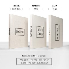 Linen Neutral Coffee Table Books Set of 3,Fashion Designer Hardcover Blank Bo…