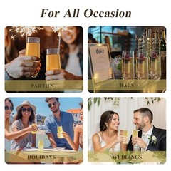 Pack 9 oz Stemless Plastic Champagne Flutes Disposable Champagne 48 Clear