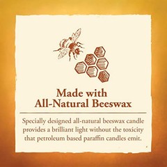 80-Hour Eco-friendly Natural Beeswax with Candle with Glass Cylinder Candle