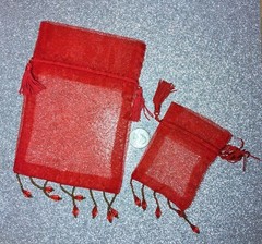 Jewelry Bags Organza Bags Red Gift Pouch Candy Wedding Favor Mix 5×7 3×4 48pcs