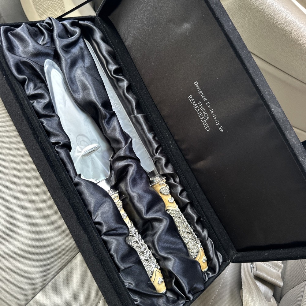 Things Remembered cathederal jeweled wedding cake server set