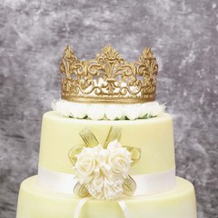 4″ wide GOLD Metal Crown Cake Topper Cupcake Centerpiece Dessert Events