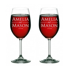 Personalized set of 2 wine glasses, Couple gift, Wedding gift,Anniversary gift
