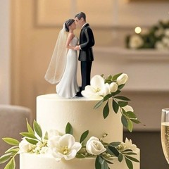 Romantic Bride Groom Wedding Cake Topper Figurine Elegant Keepsake Decoration