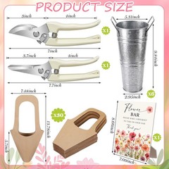 LEIFIDE Flower Bar Buckets Set Kit Bloom 8.66 x 7.09 inches, Silver