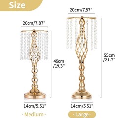 2 Pcs Crystal Flower Stand Wedding Centerpieces for Tables, 21.7in/55cm Tall …