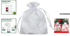 Elegant 50pcs White Organza Drawstring Gift Bags – 6×9 Inches for Events