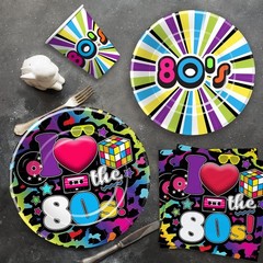 80’s Party Decorations Tableware – 80’s Theme Party Supplies, 80s Decorations…