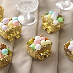 GOLD 12 Metallic Mini Chariot Wedding Favor Boxes GIFT HOLDERS Party Decorations