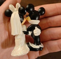 Disney Mickey Mouse Minnie Mouse Wedding 3 inches tall Resin From Ornament