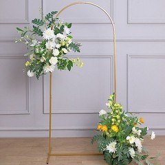 5 ft GOLD Round Top Metal Floral Display Frame Arch BACKDROP STAND Party Events