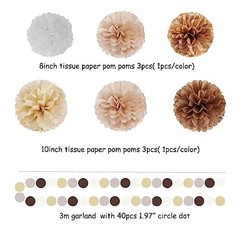 Boho Baby-Shower White-Brown Champagne Party-Decorations Brown White Champagne