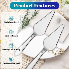 Elegant 2-Piece Wedding Cake Server Set – Stainless Steel Serrated Pie Slicer
