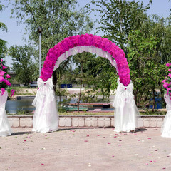 Bright Pink Floral Swags – 6 Pack Artificial Flower Arch for Weddings & Decor