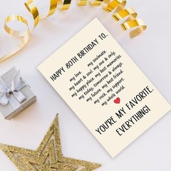 Asmallgf Sweet 80th Birthday Card for Lover, 80 Birthday Gifts for Women Men,…