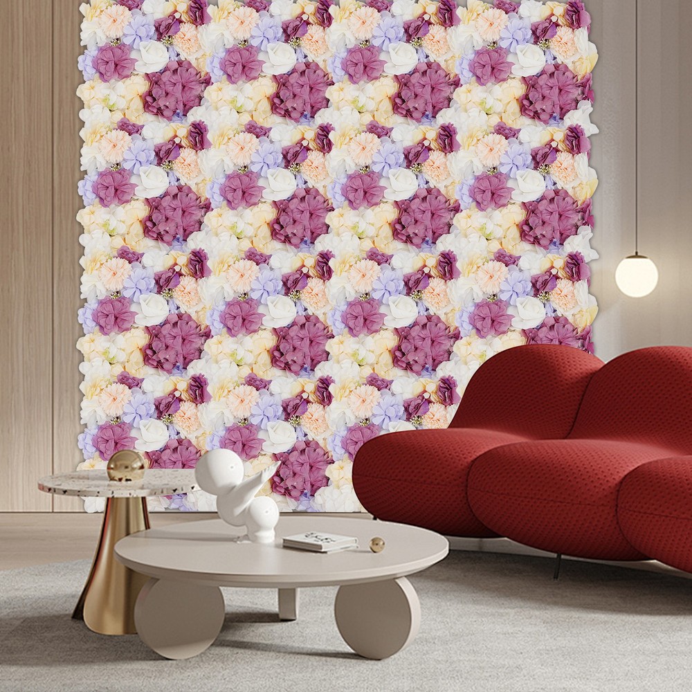Artificial Flower Wall Panels 16 Pcs Flower Mats Silk Flower Panels Wall Decor