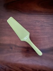 Vintage Casati Cake Pie Knife Wedding Cake Server Green w/Gold Porcelain GERMANY