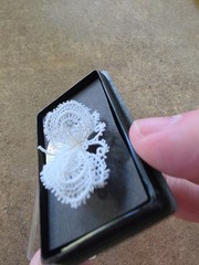 Handcrafted Swiss Lace Dainty Delicate Starched Lace Butterfly Pin