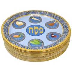 48 9″ Passover Plates for Seder Plate Disposable Paper Tableware Party