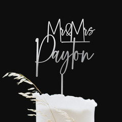 Personalized Wedding Cake topper, Custom wording script cake topper