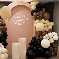 Black Brown Nude White Balloon Garland Arch Kit, 167Pcs Black Brown White