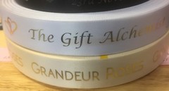 25mm Personalised Printed Ribbon Double Satin Wedding Anniversary Cake, Flowers