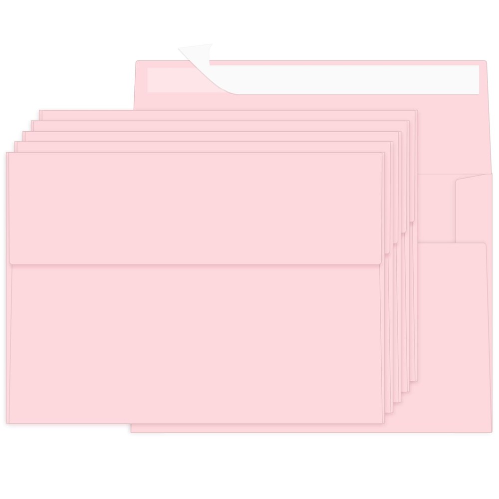 Ouzoustate 100 Packs Pink 4×6 Envelopes for 100 Qty A6(4.75*6.5), pink