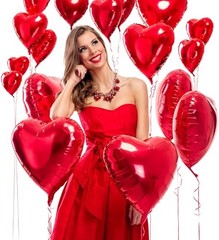 30 pcs Heart Balloons 18″ a bunch of Heart Love Foil Helium 30 pcs 18″ Red