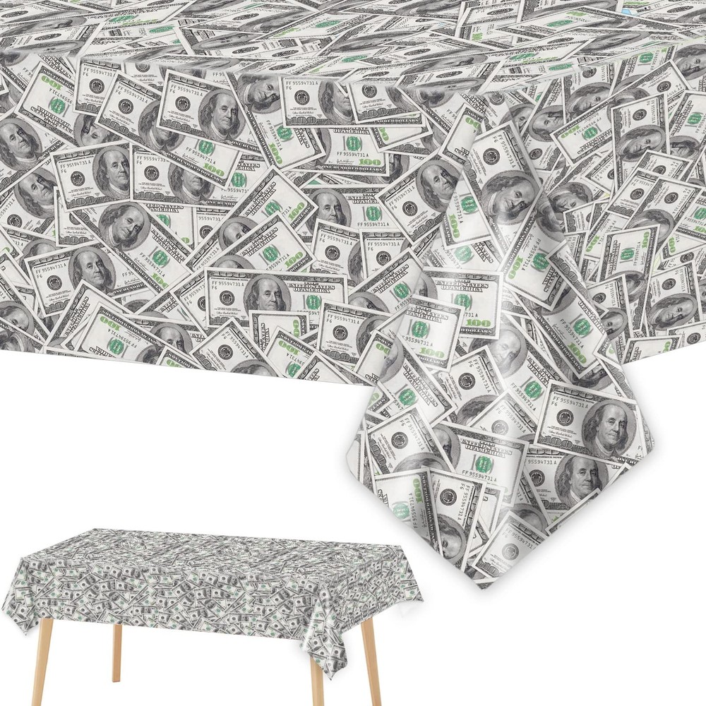 2 Pack Money Party Decorations Bill Dollar Signs 54″ x 108″, Black