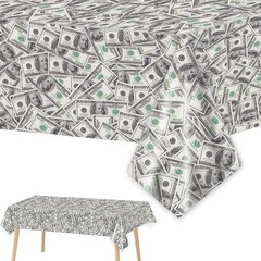 2 Pack Money Party Decorations Bill Dollar Signs 54″ x 108″, Black