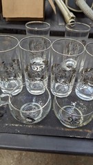 Vintage 25th Wedding Silver Anniversary Glasses Cups Drinkware Party