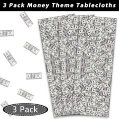 2 Pack Money Party Decorations Bill Dollar Signs 54″ x 108″, Black