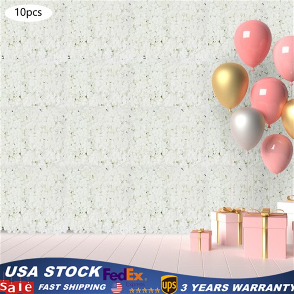 10Pcs Artificial Flower Wall Panel Realistic Flowers Board Wedding Party Decor
