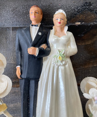 Vintage 1952 Wedding Cake Topper Coast Novelty MFG Co Number 317PF