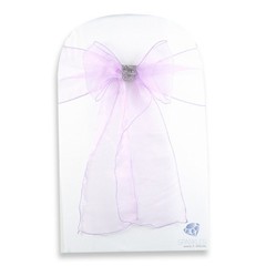 150 pcs Organza Chair Cover Bow Sash 108″x8″ – Lavender – w/ Bow Covers hn
